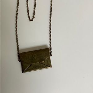 Envelope Antique Gold Necklace